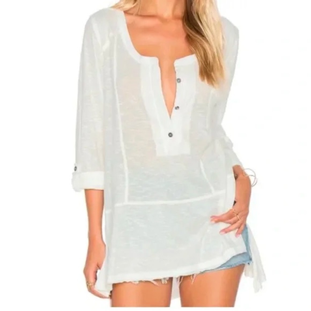 PRICE DROP! We The Free Henley Tunic Top - Ivory
